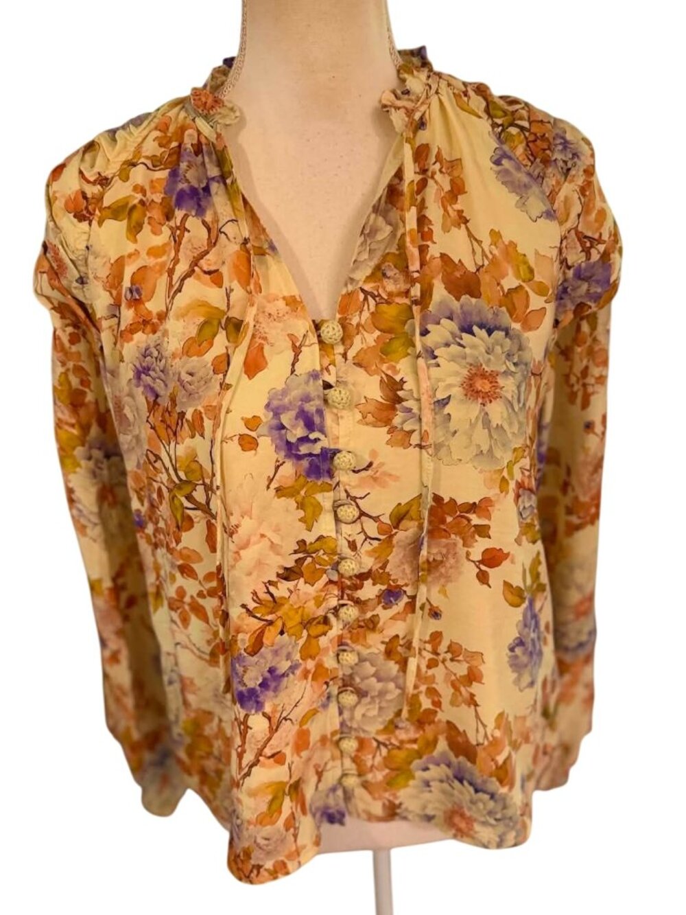 &merci Fall Floral Long Sleeve Boho Blouse